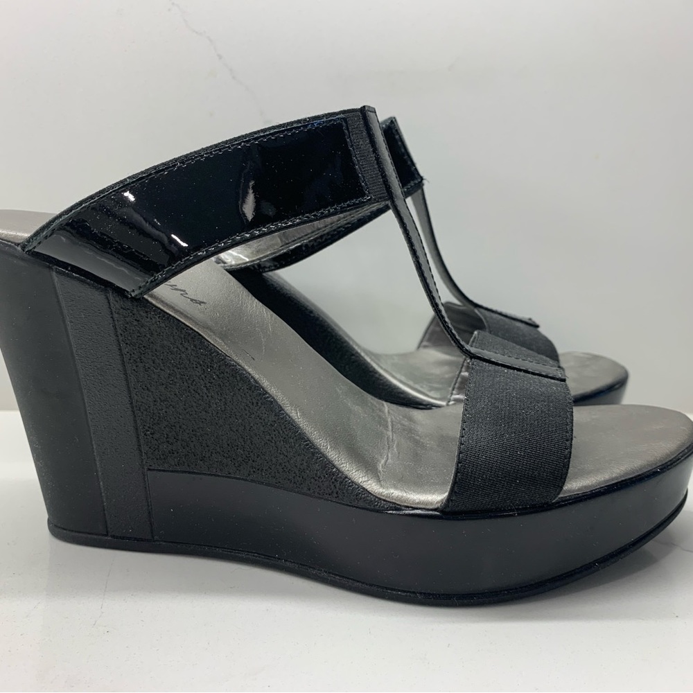 Browns Black Platform Shoes sz 39 perfect condition